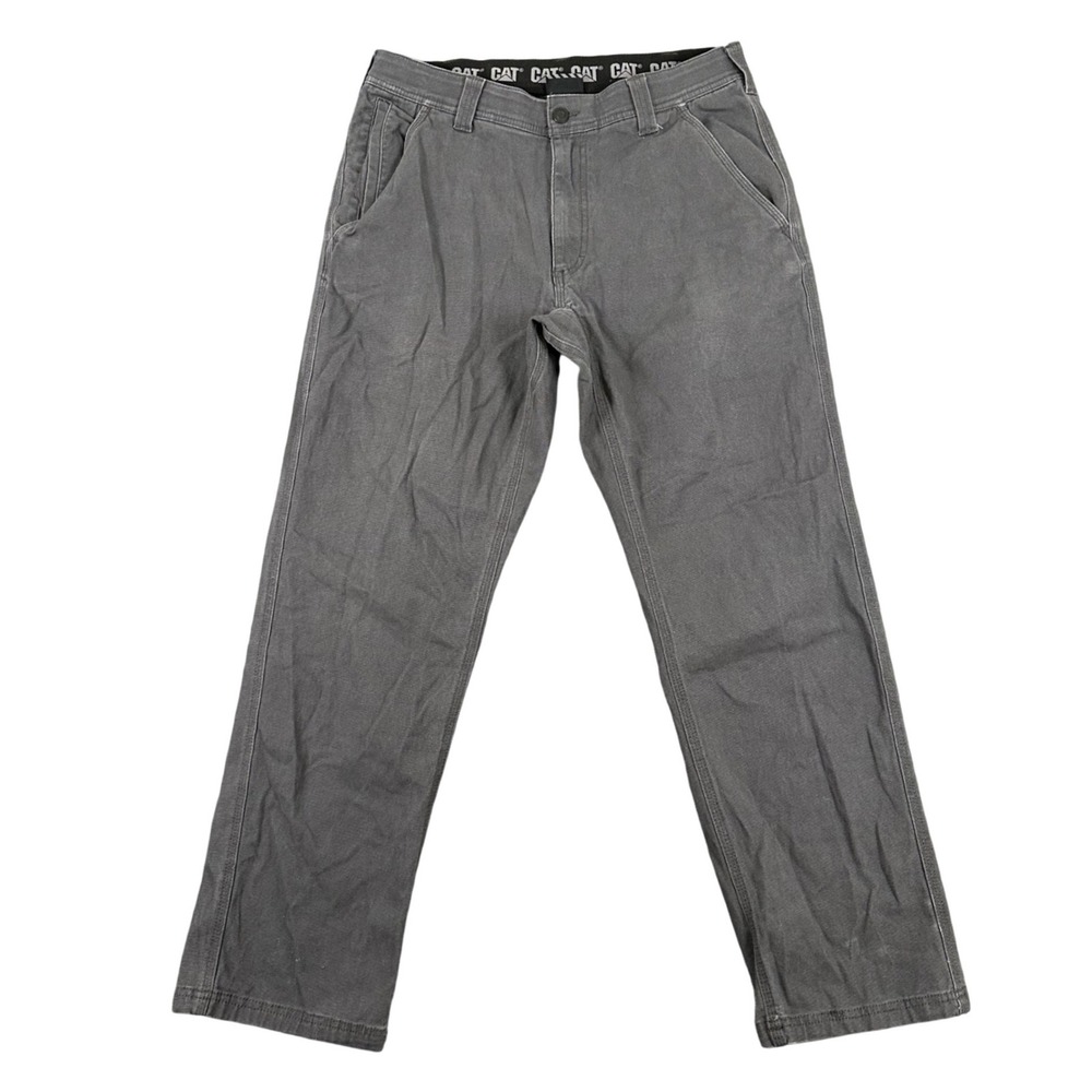 CAT Utility Pants Mens 32x30 Charcoal Gray Flex Waistband Cargo Workwear